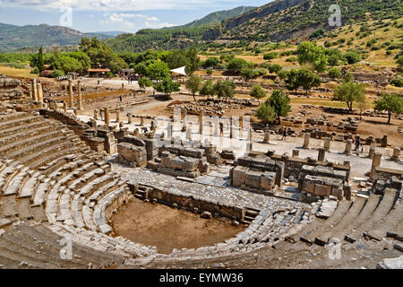 Kleines Odeon Amphitheater in Ephesus in der Nähe von Selcuk, Kusadasi, Türkei, eine alte Stadt mit einer Geschichte der griechischen und römischen Besetzung. Stockfoto