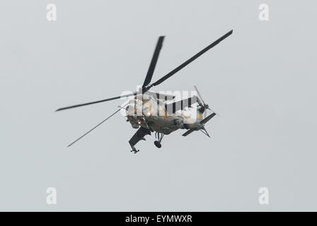 Ungarischen Streitkräfte, Kampfhubschrauber Mil MI-24 "Hind" sowjetischer Bauart Stockfoto