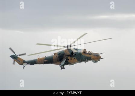 Ungarischen Streitkräfte, Kampfhubschrauber Mil MI-24 "Hind" sowjetischer Bauart Stockfoto