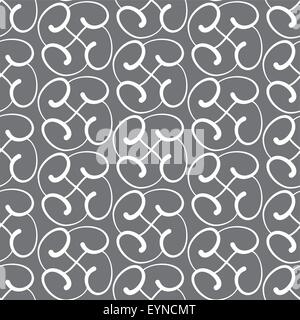 Vektor nahtlose Tapete mit weißen Muster auf einem grauen Hintergrund Stock Vektor