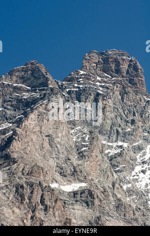 Blick auf Monte Cervino (Matterhorn) von Cervinia. Aosta-Tal. Alpen. Italien. Stockfoto