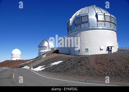 Observatorium auf dem Gipfel des Mauna Kea, Hawaii Stockfoto