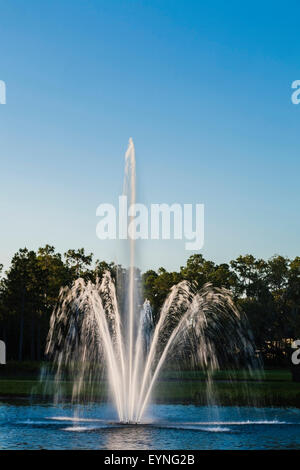 Teich Brunnen als Display. Wesley Chapel, Florida Stockfoto