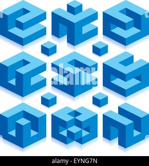 Cube-Vektor-Zeichen für Baugeschäft Stock Vektor