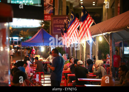 Am Straßenrand malay Restaurant um Petaling Street, Chinatown von Kuala Lumpur Malaysia. Stockfoto