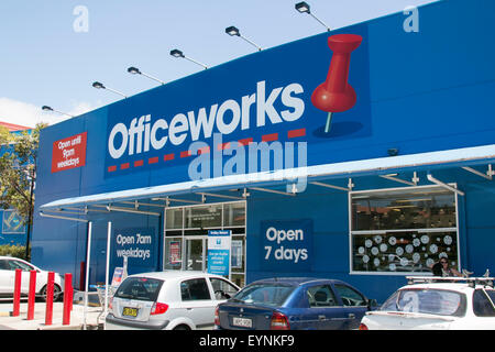 Officeworks Briefpapier speichern nach außen, neue South Wales, Australien Stockfoto