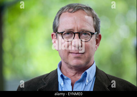 Amerikanische freier Schriftsteller, Adam Begley, erscheinen auf dem Edinburgh International Book Festival. Stockfoto