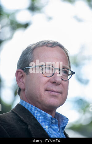 Amerikanische freier Schriftsteller, Adam Begley, erscheinen auf dem Edinburgh International Book Festival. Stockfoto