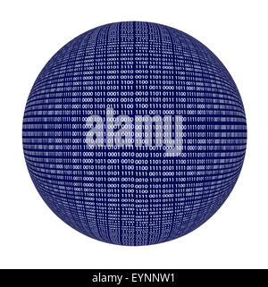 Binär-Code Bereich isoliert auf weißem Hintergrund Stockfoto