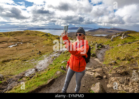 Selfie an Old Man of Storr Stockfoto