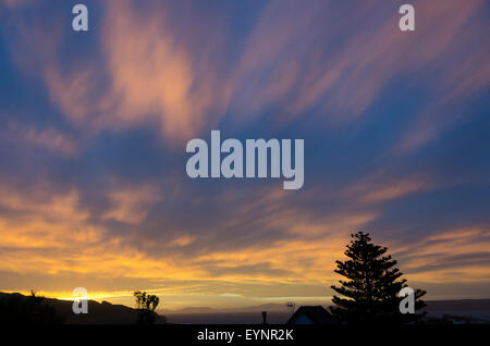 Sonnenuntergang, Titahi Bay, Porirua, Wellington, Nordinsel, Neuseeland Stockfoto