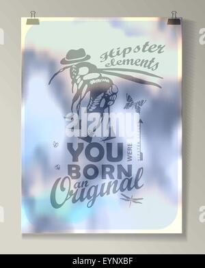 Hipster Anführungsstrich Infographic Hintergrund Stock Vektor