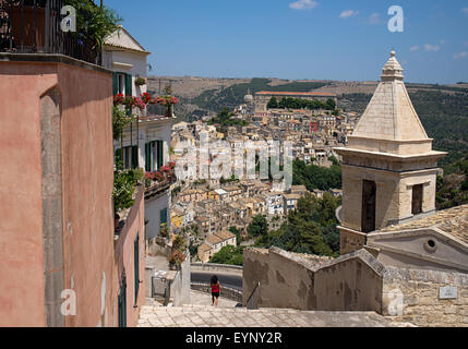 Ragusa Ibla Stadtbild im Val di Noto. Sizilien, Italien. Stockfoto