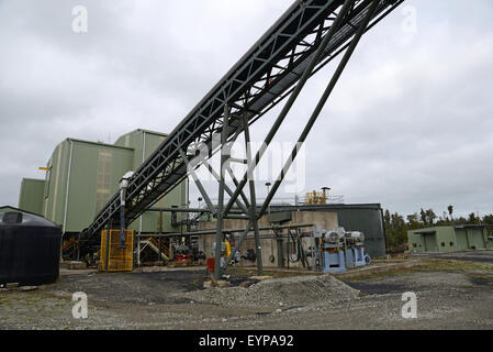 GREYMOUTH, Neuseeland, 20. Mai 2015: Förderbänder untätig in der Pike River Coal Mine am 20. Mai 2015 Stockfoto