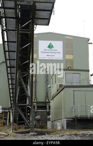 GREYMOUTH, Neuseeland, 20. Mai 2015: Förderbänder untätig in der Pike River Coal Mine am 20. Mai 2015 Stockfoto