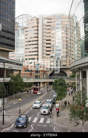 Eine Straßenansicht von Alban-Tor, 125 London Wall in der City of London. Stockfoto