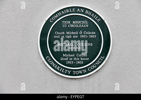 Michael Collins Haus Plaque in Clonakilty Stockfoto