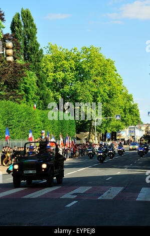 14. Juli-Parade in Bourges, Frankreich Stockfoto