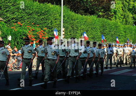 14. Juli-Parade in Bourges, Frankreich Stockfoto