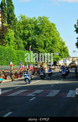 14. Juli-Parade in Bourges, Frankreich Stockfoto