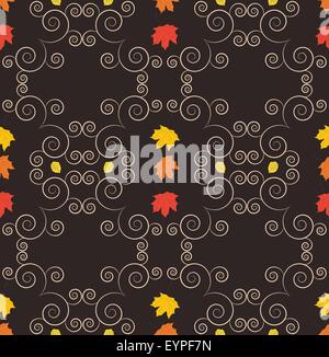 Herbst Musterdesign mit fallenden Blätter. Kunst-Vektor-Illustration für Sie entwerfen. Stock Vektor