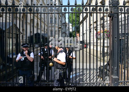 Downing Street die Heimat des britischen Premierministers. Stockfoto