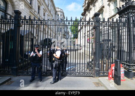 Downing Street die Heimat des britischen Premierministers. Stockfoto