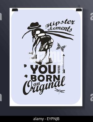 Hipster Anführungsstrich Infographic Hintergrund Stock Vektor