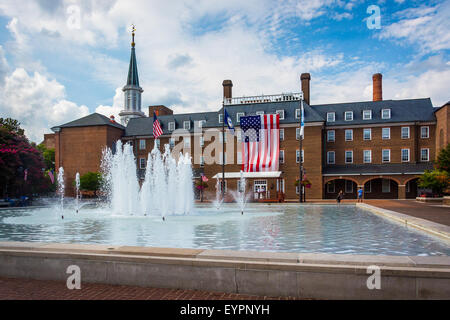 Marktplatz und Rathaus in Alexandria, Virginia. Stockfoto