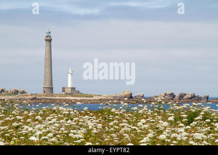 PHARE de l ' Ile Vierge - Leuchttürme in Finistere, Bretagne, Frankreich Stockfoto