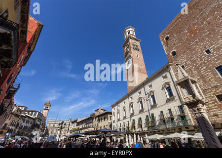 Italien, Veneto, Verona, Piazza Delle Erbe Stockfoto