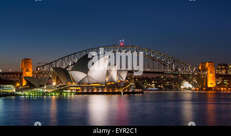 Blick auf den Hafen von Sydney von Frau Macquarie Stuhl Stockfoto