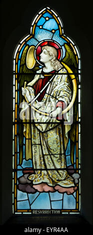 Auferstehung Glasmalerei, St.-Georgs-Kirche, Falfield, Gloucestershire, England, UK Stockfoto