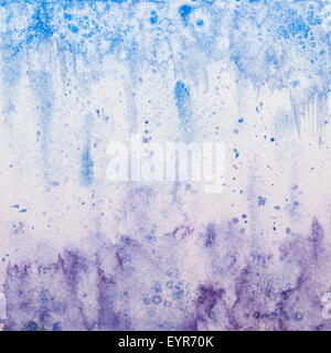 Handgezeichnete violett-blauen Aquarell Hintergrund Stockfoto