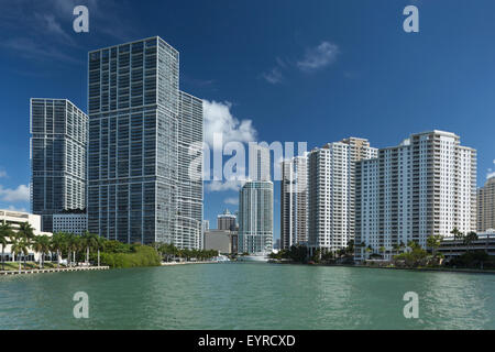 BRICKELL SKYLINE VON DOWNTOWN MIAMI FLORIDA USA Stockfoto