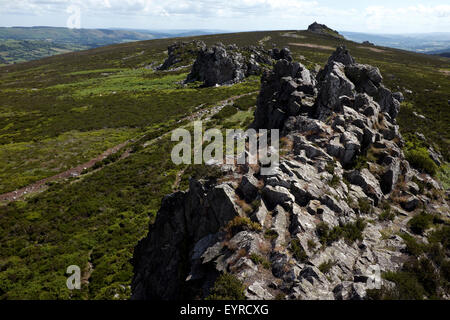 Des Teufels Stuhl, Stiperstones, Shropshire, England, Vereinigtes Königreich Stockfoto