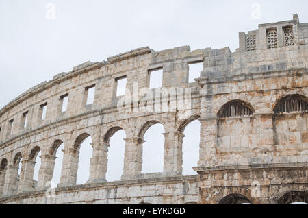 Pula Arena außen Closeup in Pula, Kroatien Stockfoto