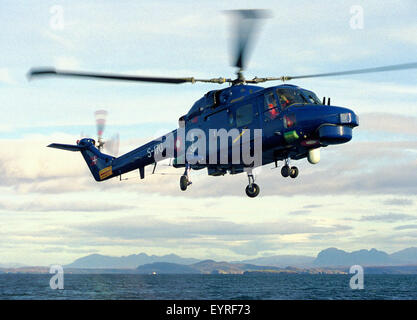 Ein Super Lynx mk90b Hubschrauber von der dänischen Marine betrieben. Stockfoto