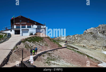 Gipfel der Lagazuoi-Seilbahn Station, Falzarego-Pass, Dolomiten, Italien Stockfoto