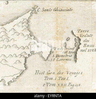 Dieses Bild ist eine Karte aus Flickr ID 11002058494, die auf Seite 115 des Buches „Viaggio dal Mare Atlantico“ gezeigt wird. Die Karte zeigt wahrscheinlich Regionen, die mit dem Atlantischen Ozean in Verbindung stehen, wie Küstenländer oder Seewege, typisch für Reiseliteratur oder Explorationstexte. Stockfoto