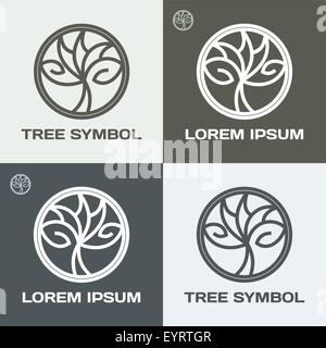 Kreis-Baum-Logo-Design. Eco-Konzept. Vektor-Illustration Stock Vektor