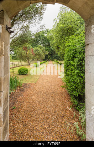 Blick in die Topiary Garten Ickworth House, Horringer, Bury St. Edmunds, Suffolk, East Anglia, England, Großbritannien, UK. Stockfoto