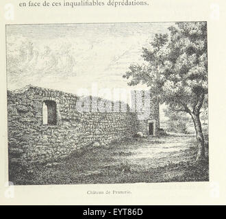 Ein Bild von Seite 387 der „Histoire de Saint-Bonnet-le-Château“, ein historisches Werk, das die Geschichte und Entwicklung von Saint-Bonnet-le-Château beschreibt, gemeinsam verfasst von James Condamin und Francois Langlois, zwei Priestern der Diözese Lyon. Stockfoto