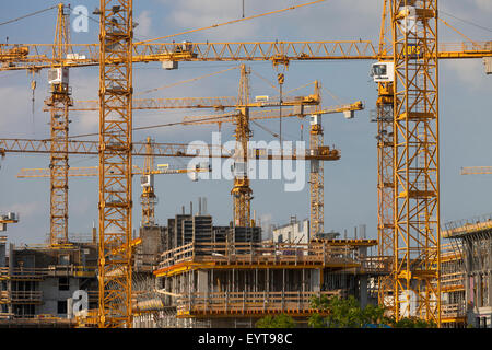 Österreich, Wien, 22. Bezirk, Seestadt Aspern, Kräne, Baustelle Stockfoto