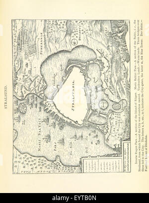 Ein Bild aus der „Geschichte des Dreißigjährigen Krieges“, das wichtige Ereignisse aus diesem europäischen Konflikt beschreibt, mit Übersetzung von A. Ten Broek. Stockfoto