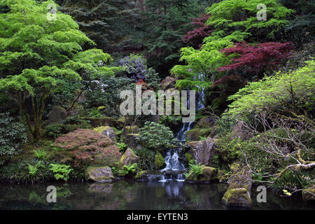 Japanischer Garten in Portland, Oregon Stockfoto