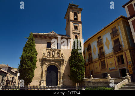 Katholische Kirche von Saint Gil und St. Anne Mutter Maria in Granada Andalusien Stockfoto