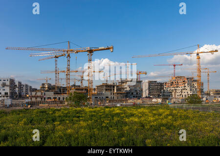 Österreich, Wien, 22. Bezirk, Seestadt Aspern, Kräne, Baustelle Stockfoto