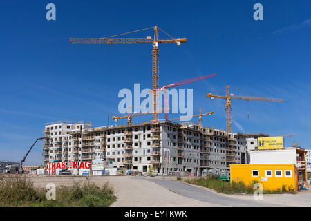 Österreich, Wien, 22. Bezirk, Seestadt Aspern, Kräne, Baustelle Stockfoto