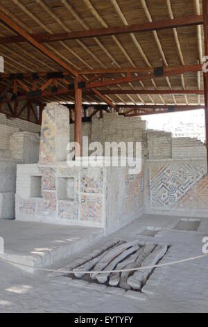 Die El Brujo archäologischer Komplex, nördlich von Trujillo in der Provinz La Libertad, Peru. Stockfoto